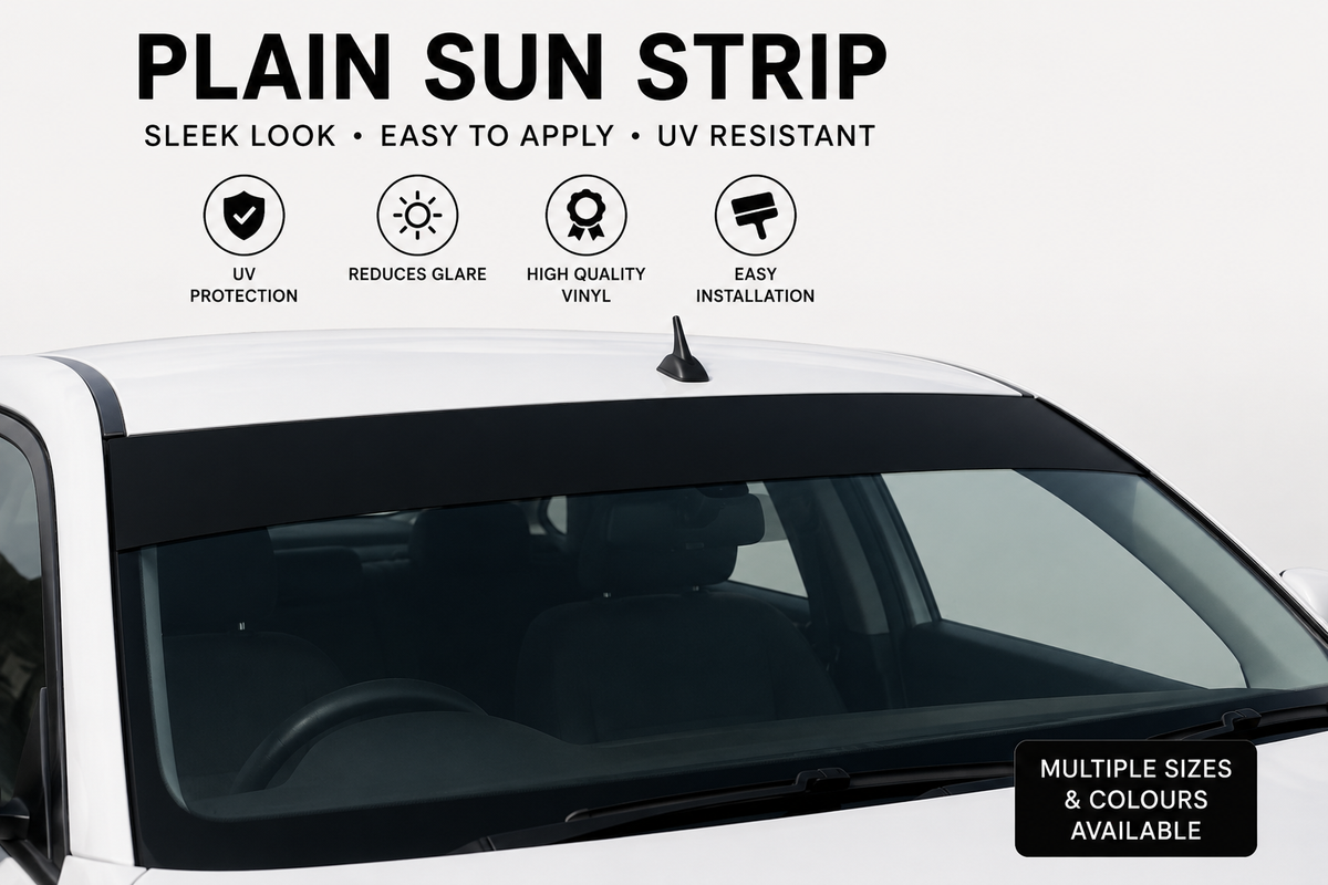 Sun Strip Universal Car Windscreen 140cm x 20cm vinyl 55" x 7.8" Plain color
