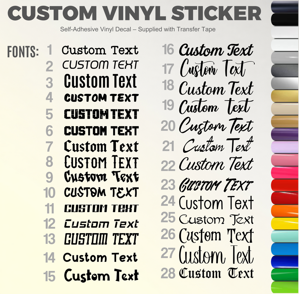 Personalised Name Vinyl Sticker Word Text Cut Fancy Font Sticker Sentence custom